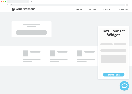 Text connect widget on example website.